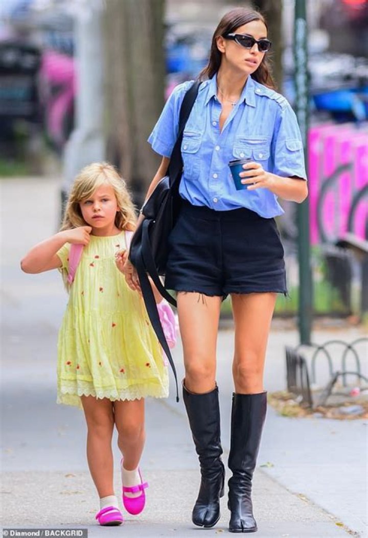 bitchy | Irina Shayk is all legs while out with daughter Lea in New York City