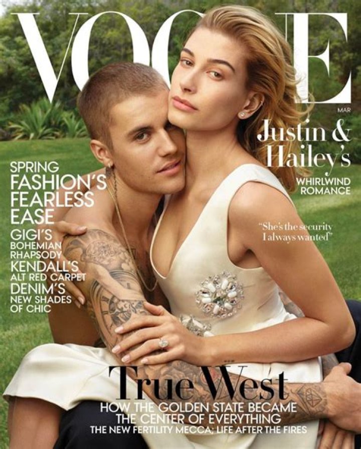 Justin Bieber & Hailey Bieber cover the March issue of American Vogue